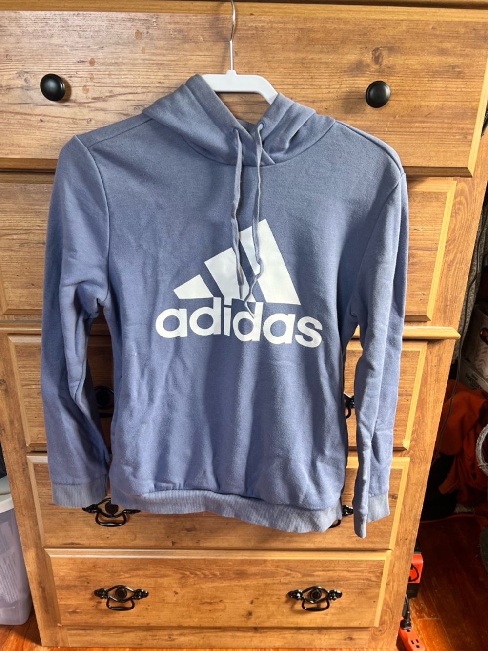adidas Women's Indigo Hoodie with White Logo